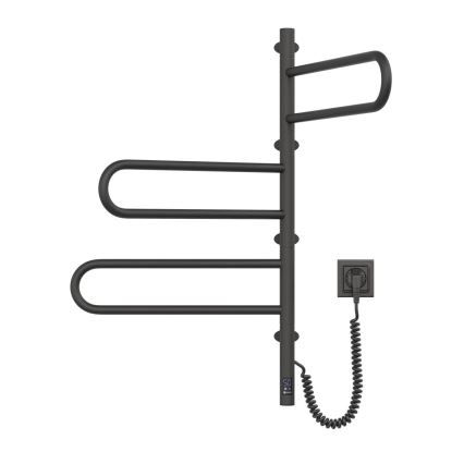 Elektrischer Handtuchwärmer mit Thermostat FOUETTE 185W/230V 81,8 cm IP44 schwarz