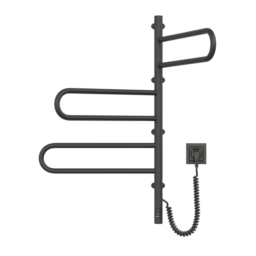 Elektrischer Handtuchwärmer mit Thermostat FOUETTE 185W/230V 81,8 cm IP44 schwarz