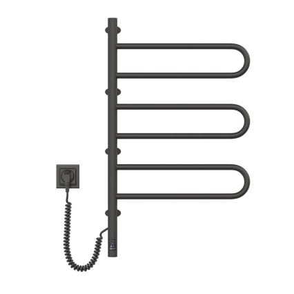 Elektrischer Handtuchwärmer mit Thermostat FOUETTE 185W/230V 81,8 cm IP44 schwarz
