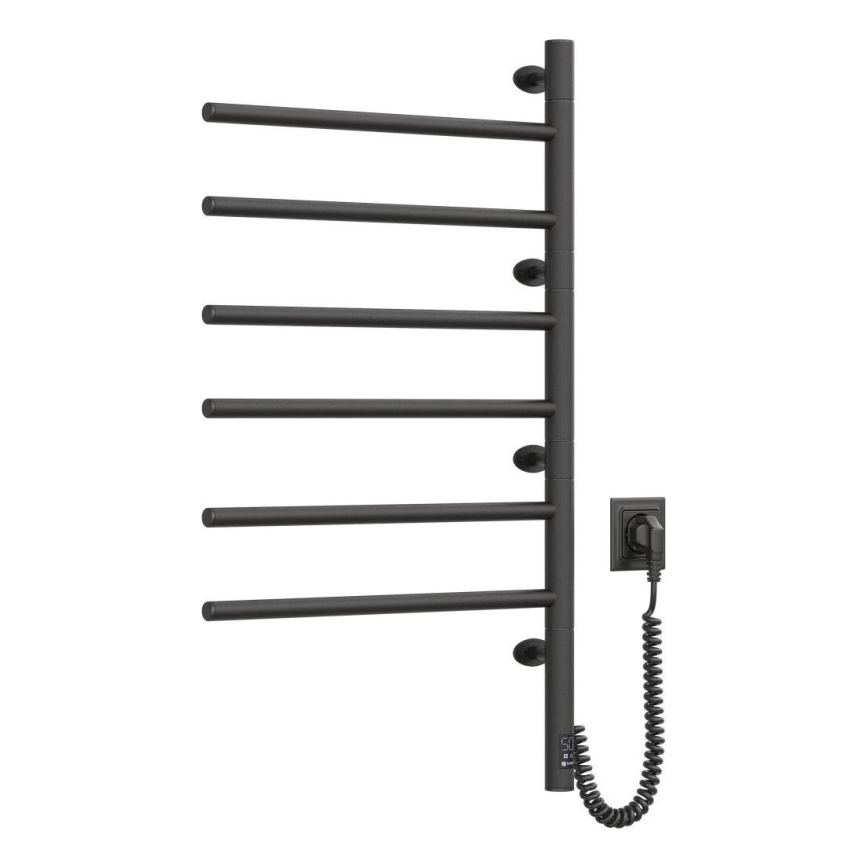 Elektrischer Handtuchwärmer mit Thermostat ARABESQUE 196W/230V 81,8 cm IP44 schwarz