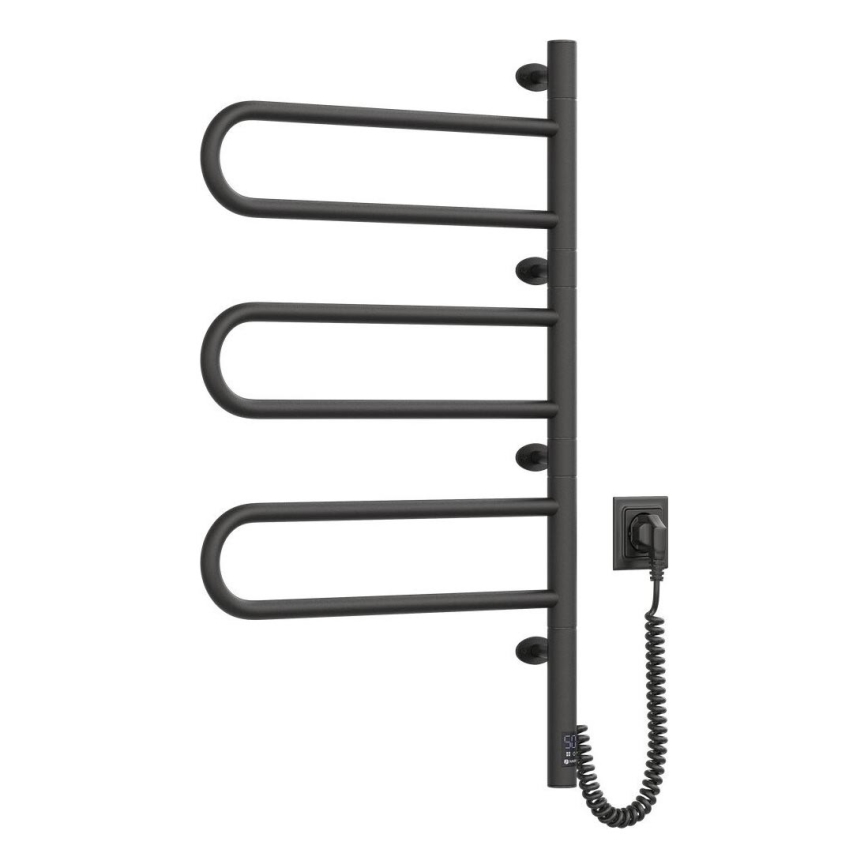 Elektrischer Handtuchwärmer mit Thermostat FOUETTE 185W/230V 81,8 cm IP44 schwarz