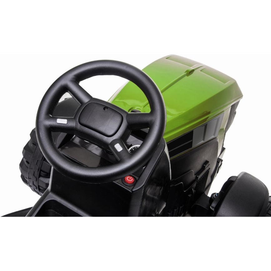 Elektrischer Traktor mit Anhänger 2x30W/7000 mAh schwarz/grün + Fernbedienung