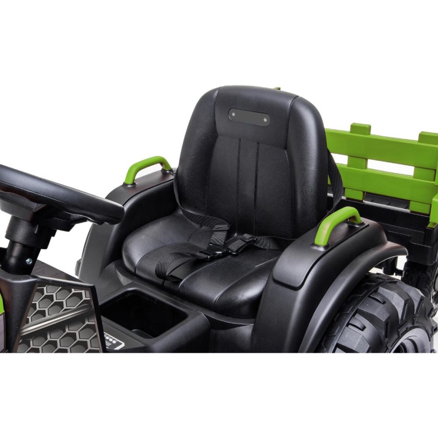 Elektrischer Traktor mit Anhänger 2x30W/7000 mAh schwarz/grün + Fernbedienung