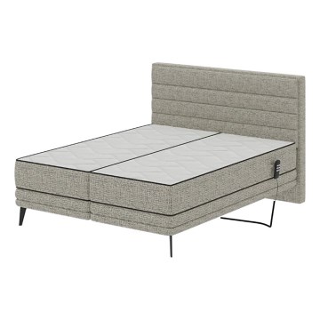 Elektrisches verstellbares Polsterbett mit Matratzen MILA 160x200 cm grau