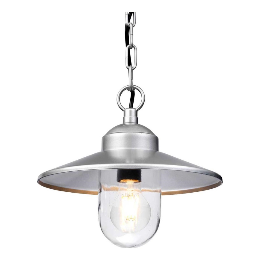 Elstead - Außenleuchte an Kette KLAMPENBORG 1xE27/60W/230V IP44 mattchrom