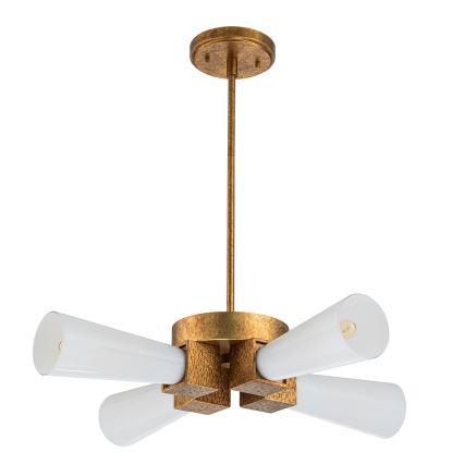Elstead - Stangen-Pendelleuchte KRISTY 4xE27/40W/230V kupferfarben