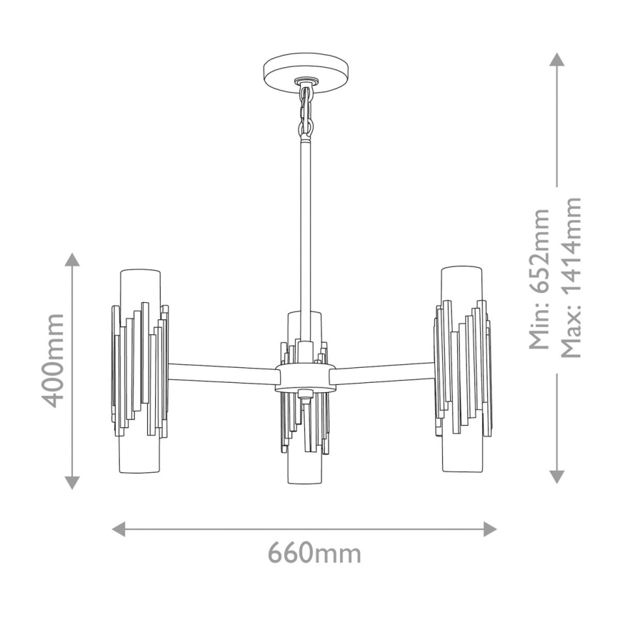 Elstead - Stangen-Kronleuchter MARVELE 6xE14/40W/230V goldfarben