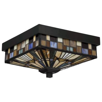 Elstead - Außen-Deckenleuchte Tiffany INGLENOOK 2xE27/60W/230V IP44