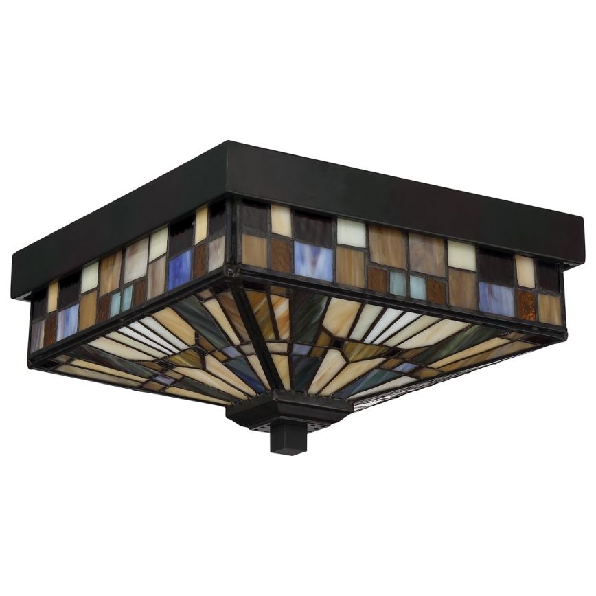 Elstead - Außen-Deckenleuchte Tiffany INGLENOOK 2xE27/60W/230V IP44