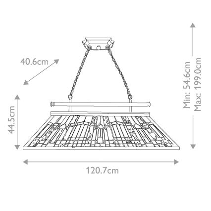 Elstead - Kronleuchter an Kette Tiffany INGLENOOK 3xE27/100W/230V