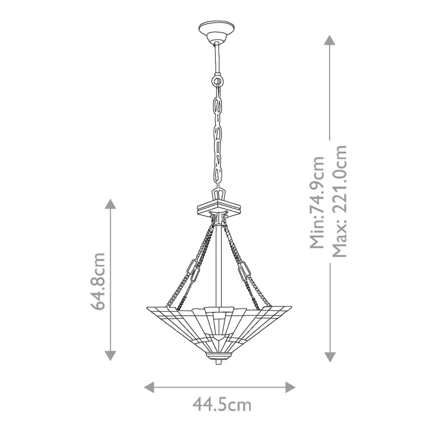 Elstead - Tiffany-Kronleuchter INGLENOOK an Kette 3xE27/100W/230V