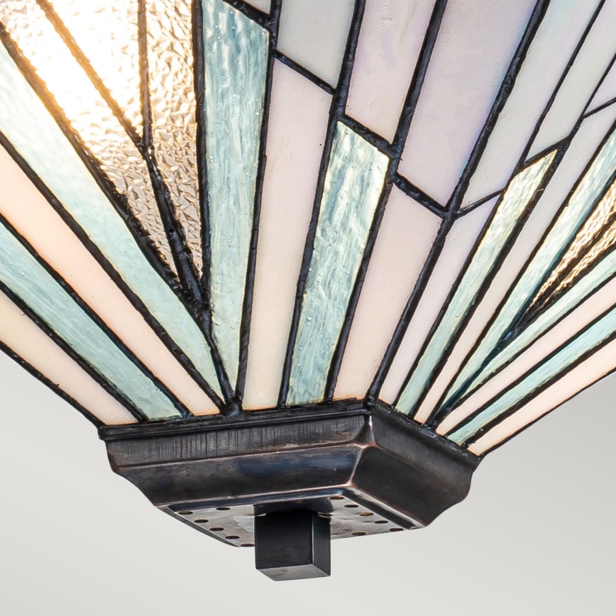 Elstead - Tiffany-Deckenleuchte ALDERLEY mit Stange 2xE27/60W/230V