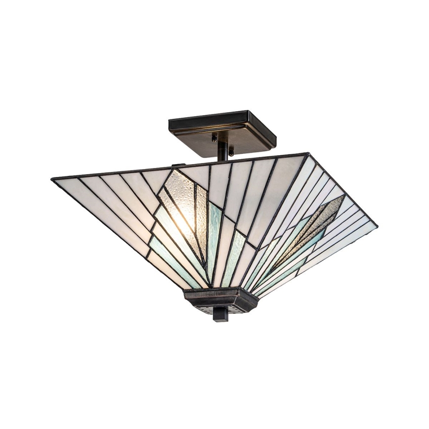 Elstead - Tiffany-Deckenleuchte ALDERLEY mit Stange 2xE27/60W/230V