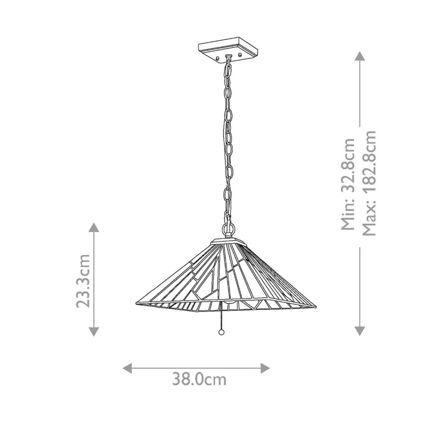 Elstead - Kronleuchter Tiffany ALDERLEY an Kette, 1xE27/60W/230V