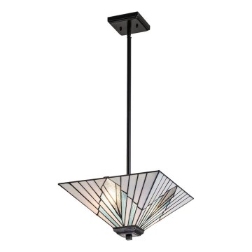 Elstead - Tiffany-Deckenleuchte ALDERLEY mit Stange 2xE27/60W/230V