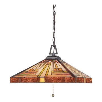 Elstead - Tiffany-Kronleuchter an Kette STEPHEN 3xE27/60W/230V