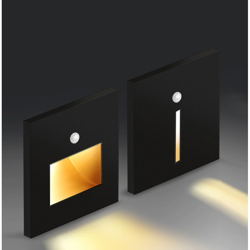 Emithor 70430 - LED Treppenleuchte mit Sensor LINE LED/1W/230V schwarz