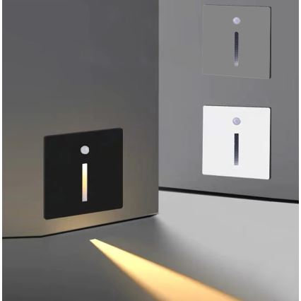 Emithor 70430 - LED Treppenleuchte mit Sensor LINE LED/1W/230V schwarz