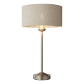 Endon 100646 - Tischlampe HIGHCLERE 1xE14/7W/230V beige/mattchrom Durchmesser 25 cm