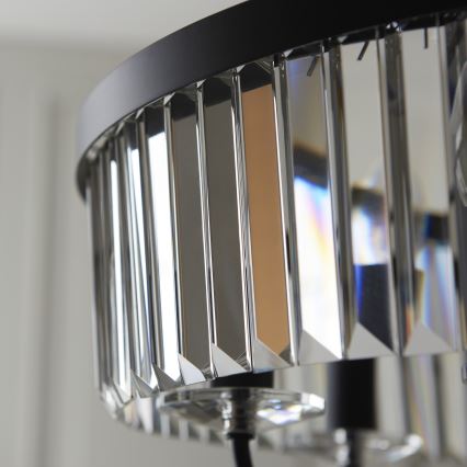 Endon 100711 - Kronleuchter mit Kette CHESTERFIELD 6x E14/6W/230V Ø 55 cm schwarz