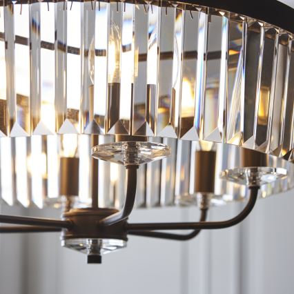 Endon 100711 - Kronleuchter mit Kette CHESTERFIELD 6x E14/6W/230V Ø 55 cm schwarz