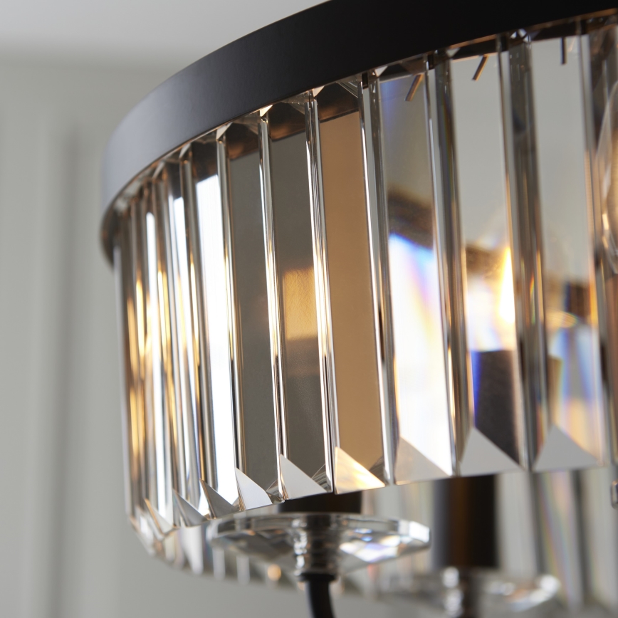 Endon 100711 - Kronleuchter mit Kette CHESTERFIELD 6x E14/6W/230V Ø 55 cm schwarz