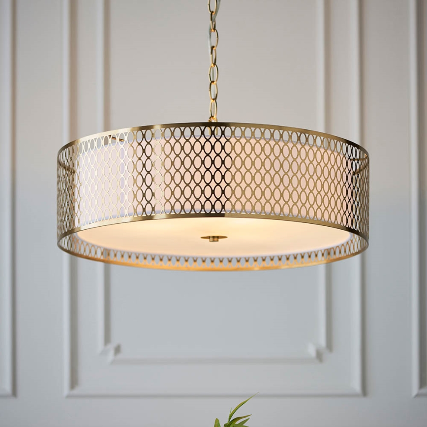 Endon 101569 - Kronleuchter an Kette CORDERO 3xE27/10W/230V goldfarben
