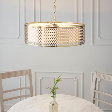 Endon 101569 - Kronleuchter an Kette CORDERO 3xE27/10W/230V goldfarben