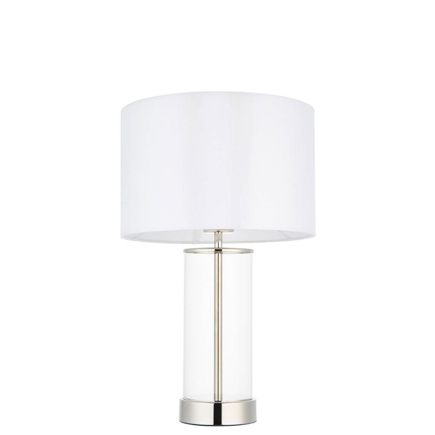 Endon 102674 - Dimmbare Tischlampe LESSINA 1xE27/10W/230V glänzender Chrom/weiß