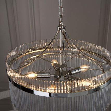 Endon 104112 - Kronleuchter an Kette MARIETTA 5xE14/7W/230V glänzender Chrom/klar