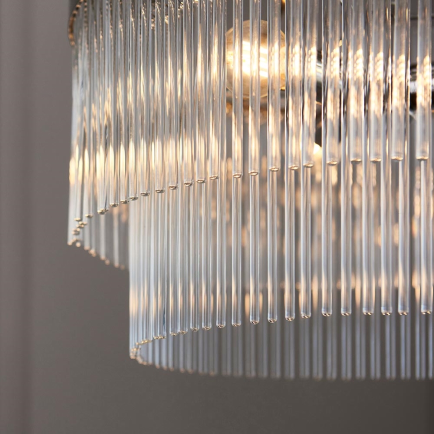 Endon 104112 - Kronleuchter an Kette MARIETTA 5xE14/7W/230V glänzender Chrom/klar