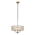 Endon 106243 - Kronleuchter mit Kette CLIFTON 3xE14/6W/230V, Durchmesser 38,5 cm, Messing/klar