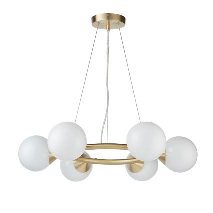 Endon 106390 - Pendelleuchte OTIS mit Seilaufhängung 6xG9/3W/230V goldfarben