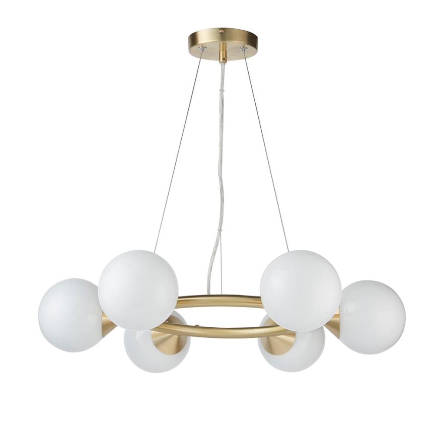 Endon 106390 - Pendelleuchte OTIS mit Seilaufhängung 6xG9/3W/230V goldfarben