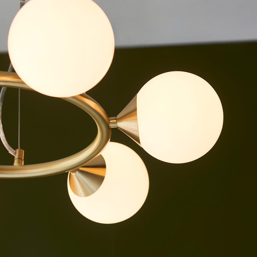 Endon 106390 - Pendelleuchte OTIS mit Seilaufhängung 6xG9/3W/230V goldfarben