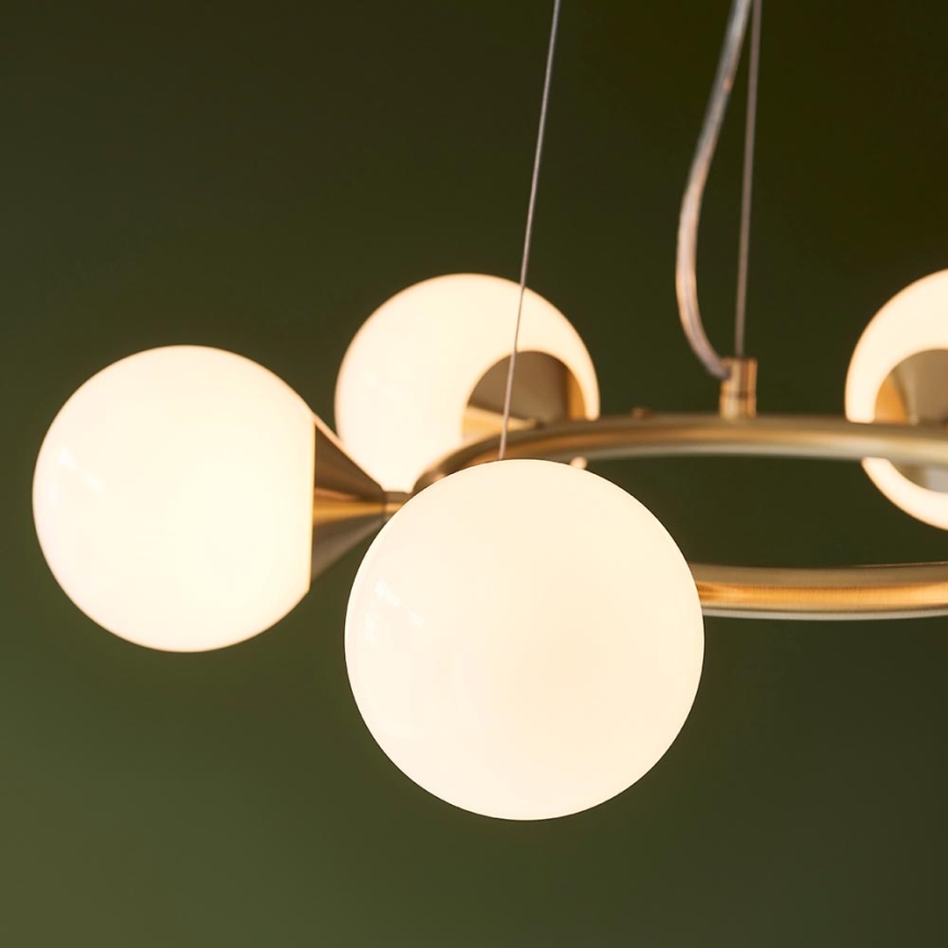 Endon 106390 - Pendelleuchte OTIS mit Seilaufhängung 6xG9/3W/230V goldfarben