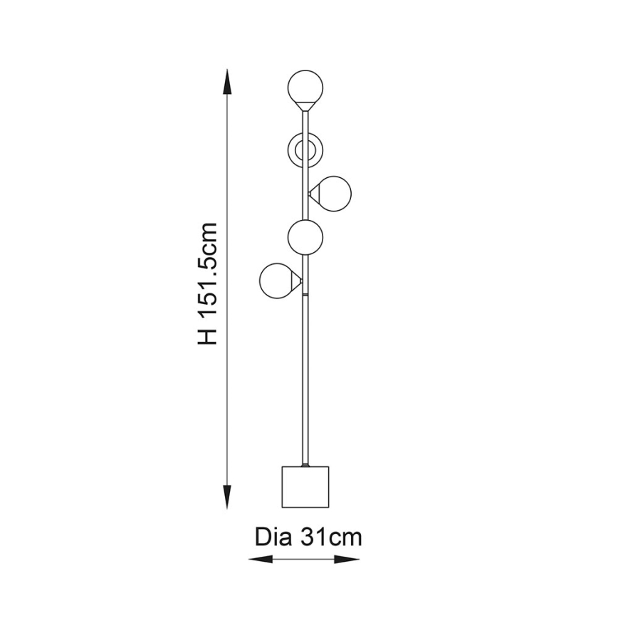 Endon 106756 - Stehleuchte OTIS 5xG9/3W/230V goldfarben