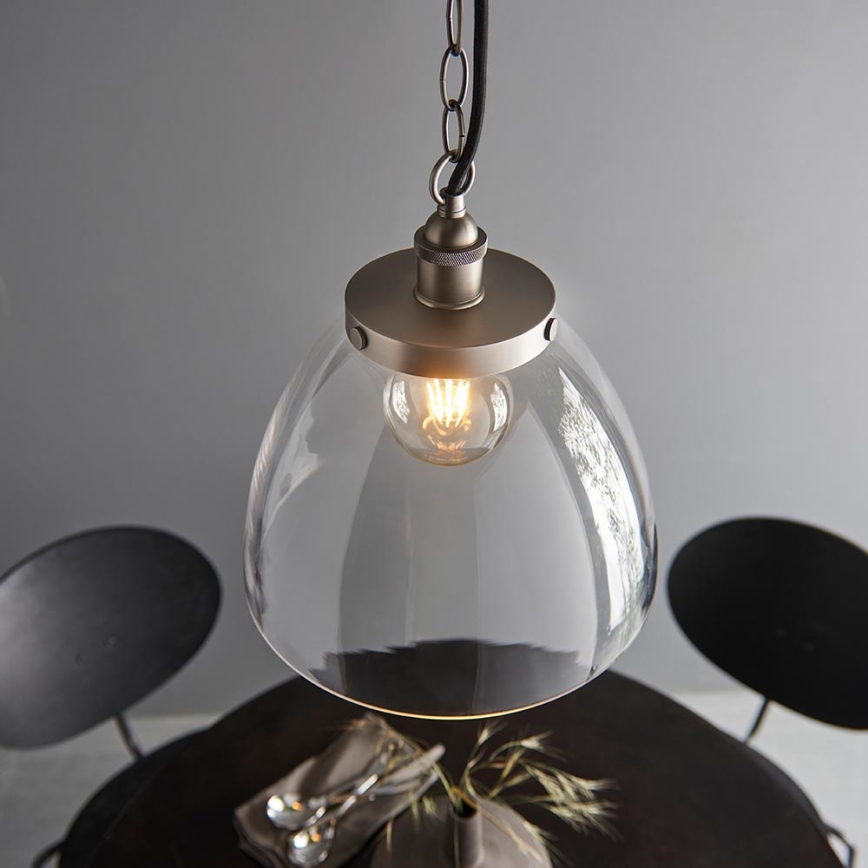 Endon 106896 - Kronleuchter an Kette HANSEN 1xE27/10W/230V mattchrom