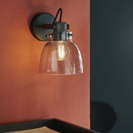 Endon 107011 - Wand-Spotleuchte URBAN 1xE27/10W/230V schwarz/rauchschwarz