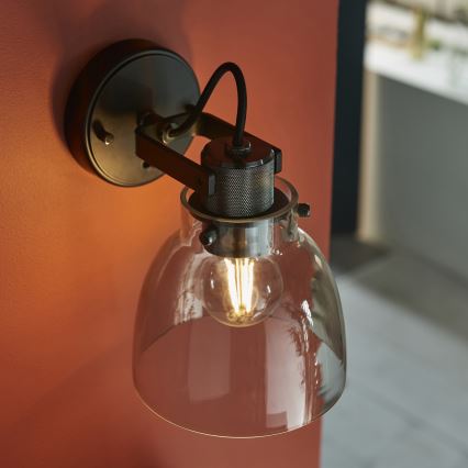 Endon 107011 - Wand-Spotleuchte URBAN 1xE27/10W/230V schwarz/rauchschwarz