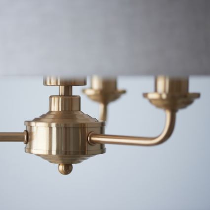 Endon 110723 - Hängeleuchte an Kette HIGHCLERE 3xE14/40W/230V beige/Messing d 45 cm