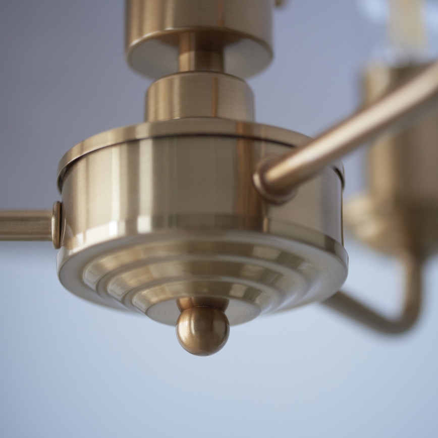Endon 110723 - Hängeleuchte an Kette HIGHCLERE 3xE14/40W/230V beige/Messing d 45 cm