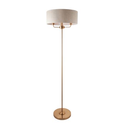 Endon 110724 - Stehleuchte HIGHCLERE 1xE14/40W/230V beige/Messing d 47 cm