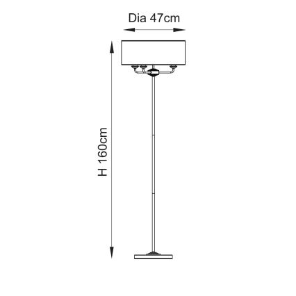 Endon 110724 - Stehleuchte HIGHCLERE 1xE14/40W/230V beige/Messing d 47 cm