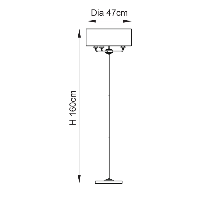 Endon 110724 - Stehleuchte HIGHCLERE 1xE14/40W/230V beige/Messing d 47 cm