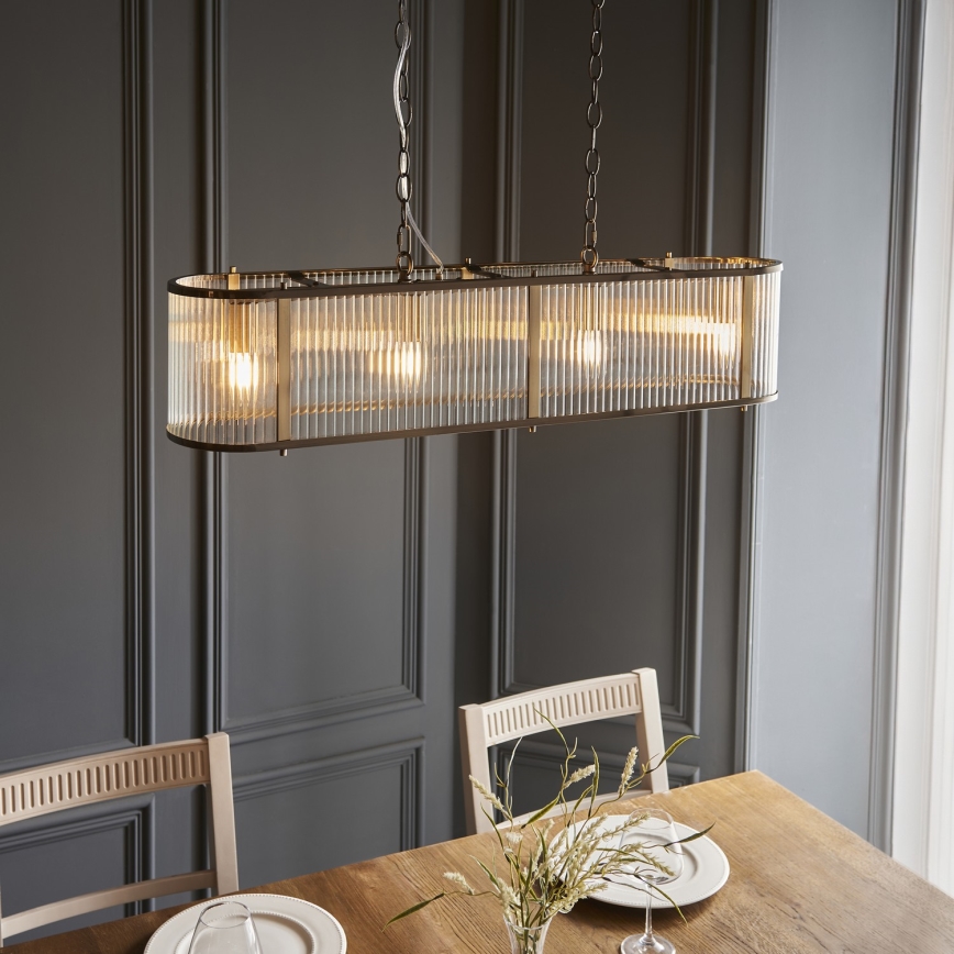 Endon 110945 - Hängeleuchte an Kette RIDGETON 4xE14/6W/230V Messing/klar