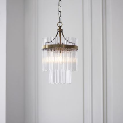 Endon 112572 - Kronleuchter mit Kette MARIETTA 1xE27/10W/230V Messing/klar