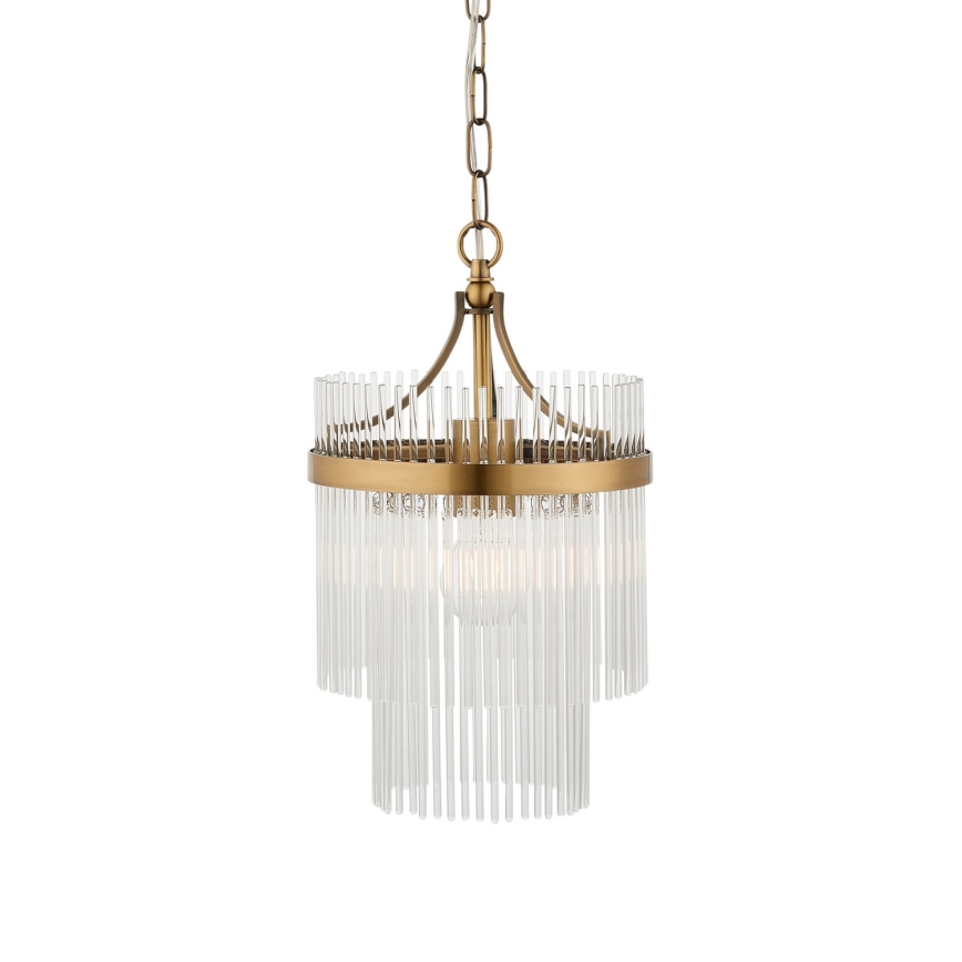 Endon 112572 - Kronleuchter mit Kette MARIETTA 1xE27/10W/230V Messing/klar