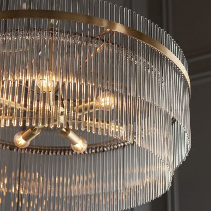 Endon 112574 - Kronleuchter mit Kette MARIETTA GRAND 7xE14/7W/230V Messing/klar