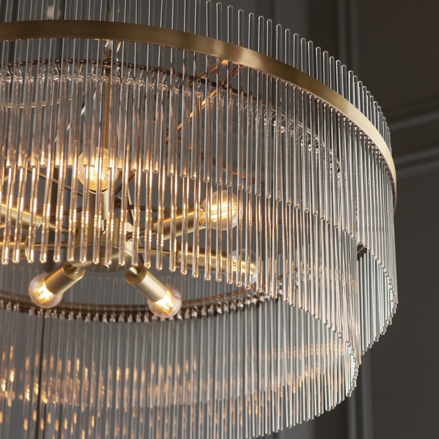 Endon 112574 - Kronleuchter mit Kette MARIETTA GRAND 7xE14/7W/230V Messing/klar